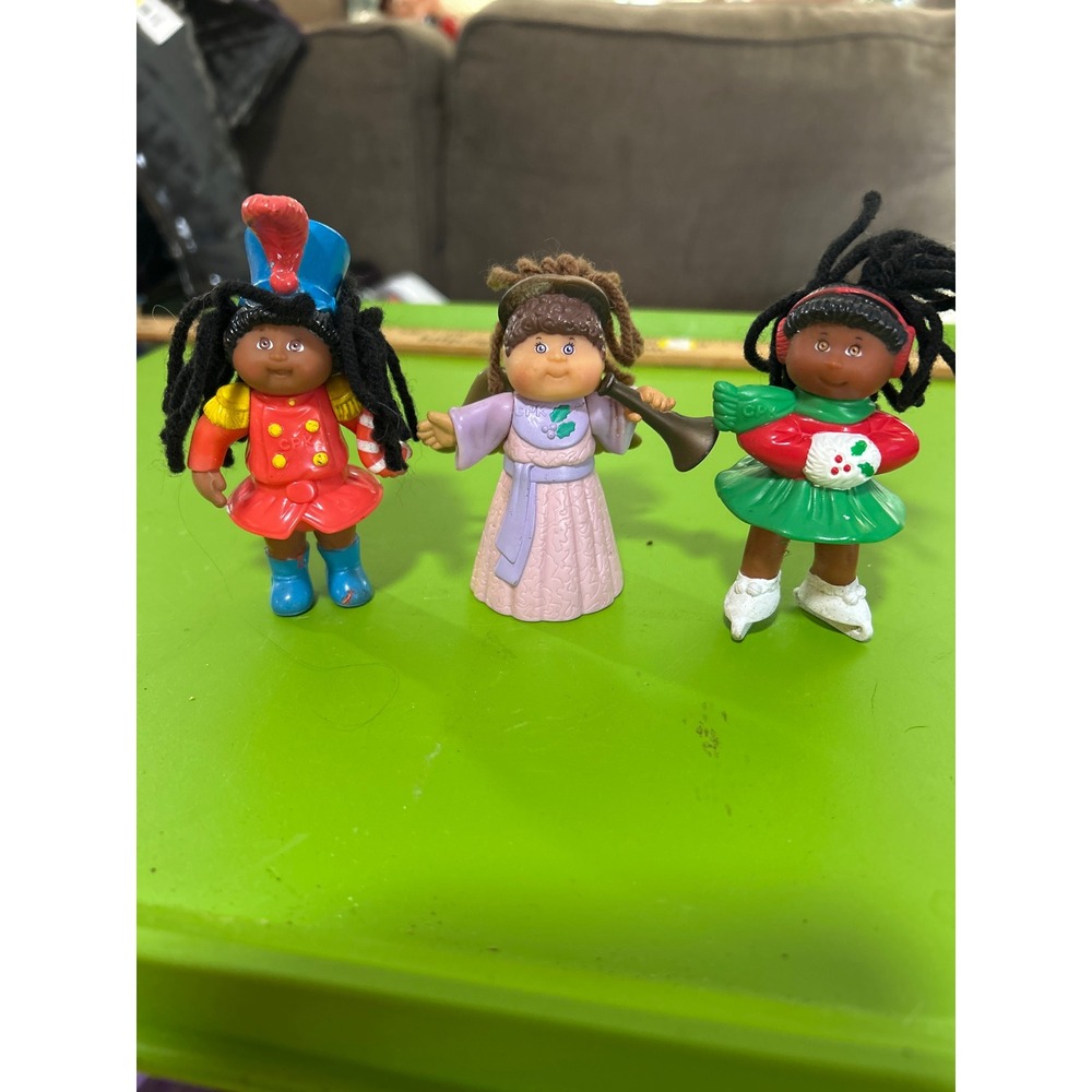 Vintage Cabbage Patch Kids PVC Figures Lot 3 Holiday Angel Soldier Ice Skater